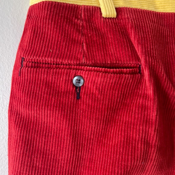 VTG Men Huntington Sz 36 Corduroy 4 Colorblock Pants Preppy Fun Pockets - Picture 5 of 10